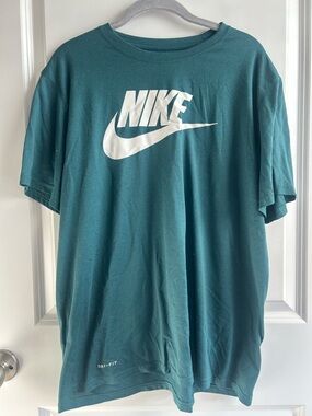 Nike Teal Short Sleeve Logo Tee with White Swoosh